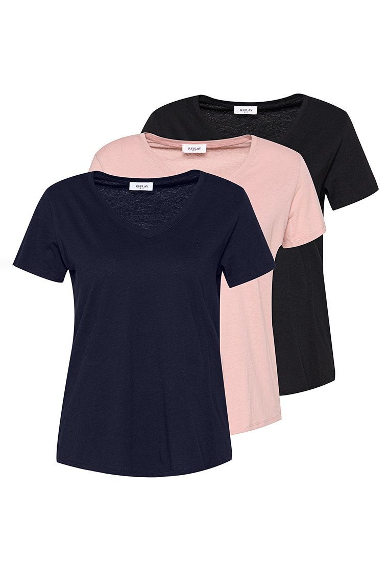 Replay T-shirt basic zwart denim/blackdenim