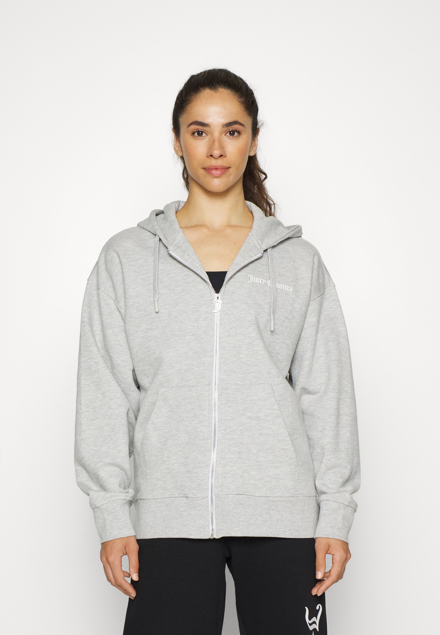 Juicy Couture RANDYZIP HOODIE - Sweater met rits - silver  marl/zilverkleurig - Zalando.nl