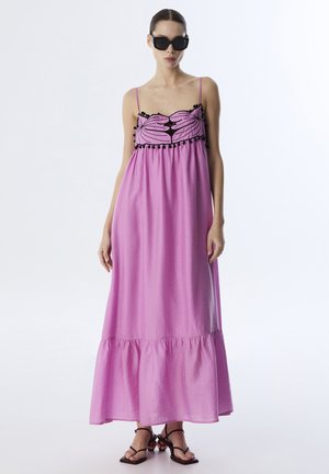 CONTRAST EMBROIDERED - Maxi dress - vıolet