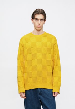 CHECK CREW NECK - Maglione - ochre