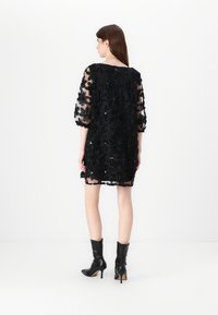 VILA VIFLORA BOATNECK SHORT DRESS - Φόρεμα ημέρας - black beauty