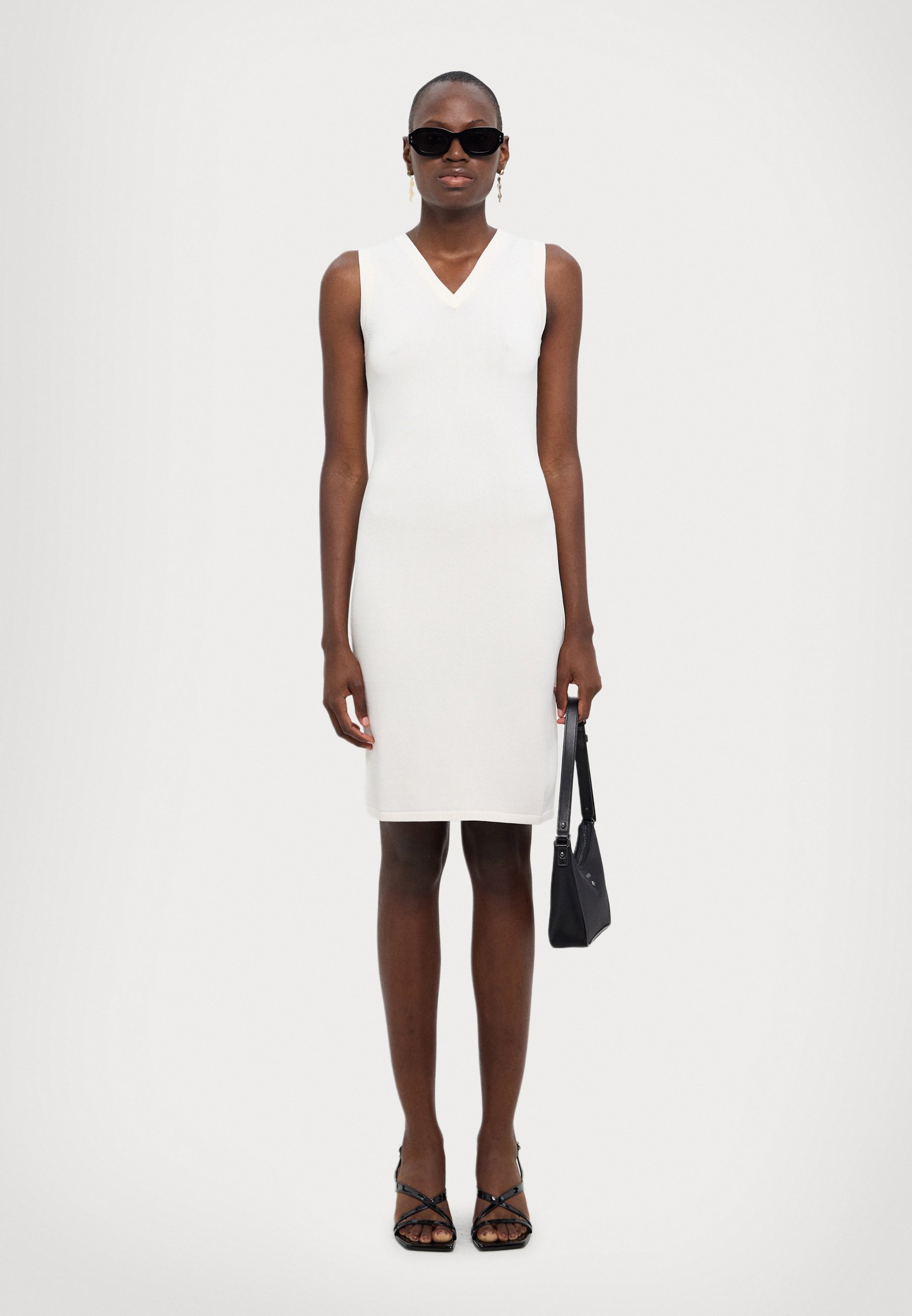 ワンピース ARMANI EXCHANGE Woman Dress White XW000378AF10354 U0002 A | X ARMANI EXCHANGE Women's Sleeveless Jaquard Satin Dress