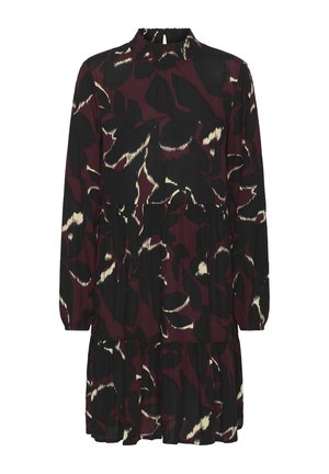 Kaffe LINDA   - Freizeitkleid - windsor wine black flower