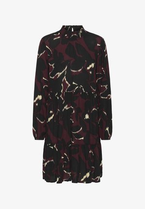 Kaffe LINDA - Hverdagskjole - windsor wine black flower