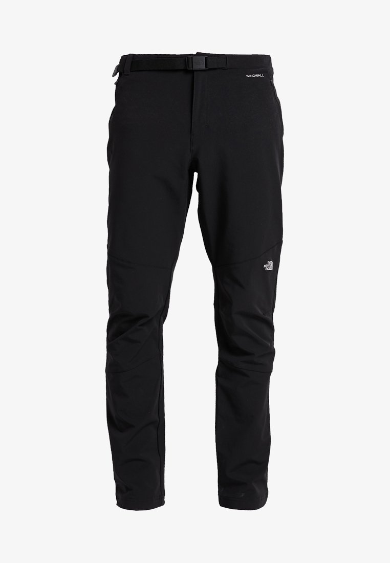 Pantalon extérieur noir avec ceinture intégrée, coupe slim, tissu WindWall et logo The North Face sur la partie supérieure de la cuisse.