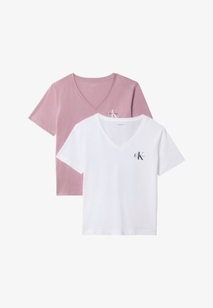 Calvin Klein Jeans, MONOLOGO TEE - Lihtne T-särk - dusky orchid/ bright white