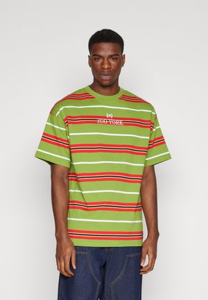 STRIPED UNISEX - Nyomott mintás póló - green/red