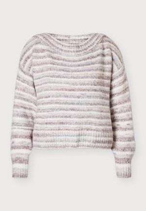 Hollister Co., LOFTY SLOUCHY SWEATER MARL STRIPE - Пуловер - white/blue