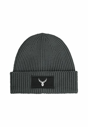 MIT PATCH HIRSCH POLYGON DESIGN - Beanie - dunkelgrau