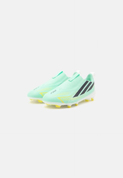 adidas F50 HYPERFAST LEAGUE LACELESS FIRM GROUND KIDS UNISEX - Botines de fútbol para terreno firme - pulse mint/night navy/solar lemon — foto 2