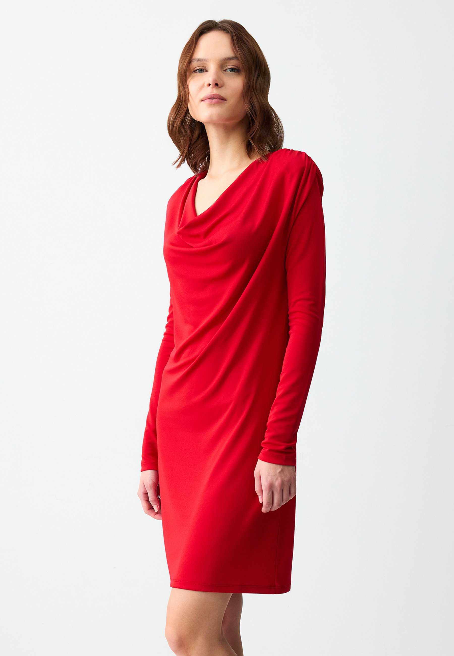 Zalando Strickkleid Rot Langarm WOMAN Strickkleid L EVEN&ODD
