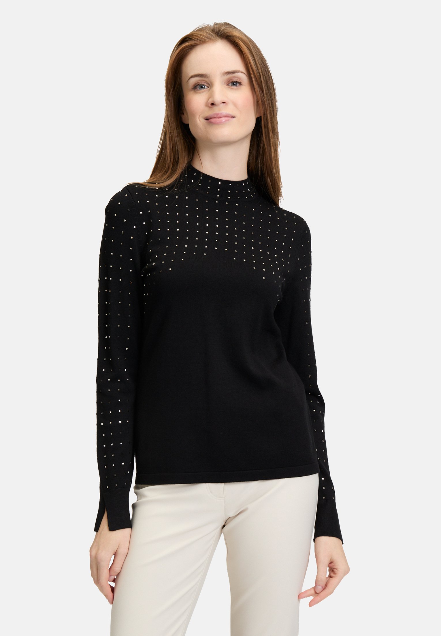 Pull Noir Betty Barclay Style Crochet - Laine Et Acrylique - Occasion Très Bon état