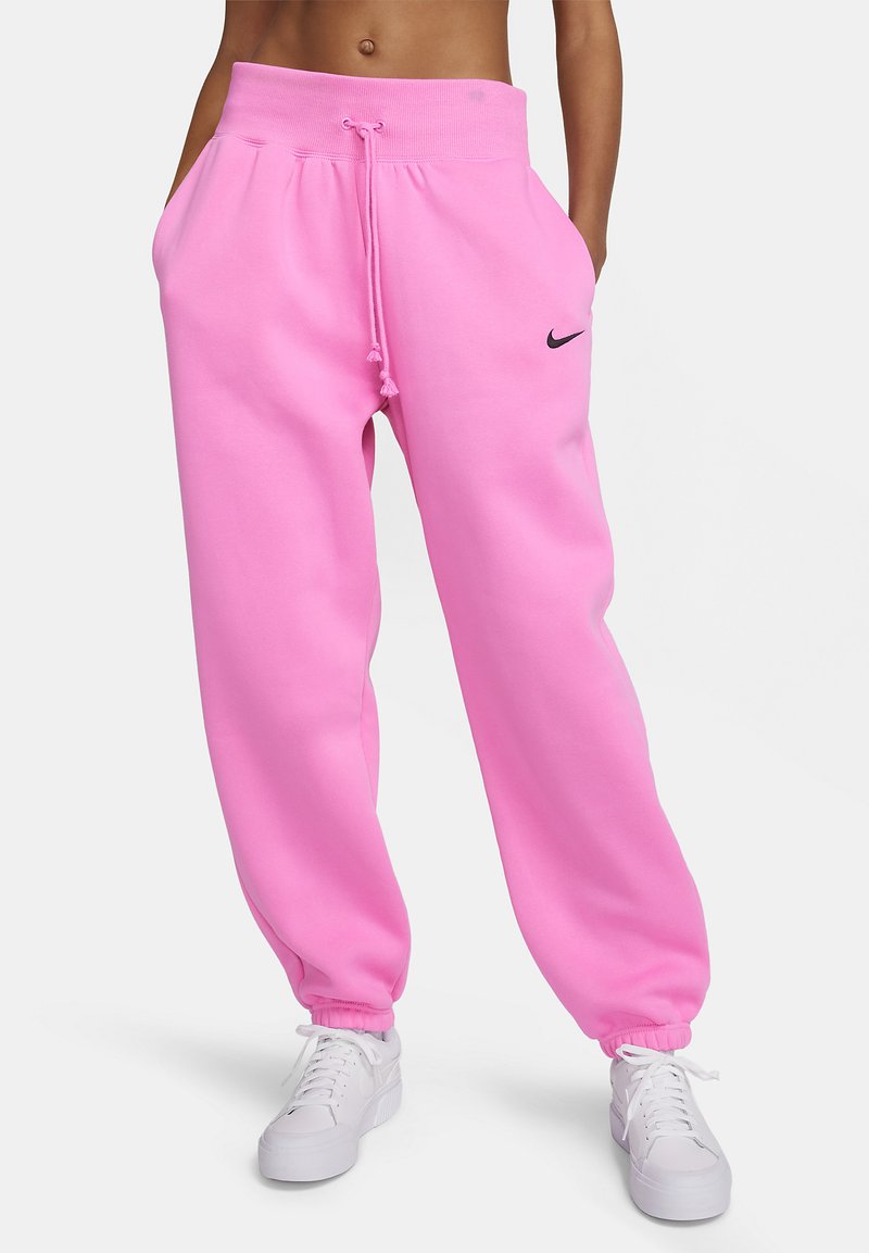 Nike Sportswear - W PHNX FLC HR OS - Spodnji deli trenirk - playful pink/(black), Povečajte