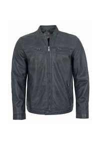 Lederjacken24 REMO - Lederjacke - blaugrau