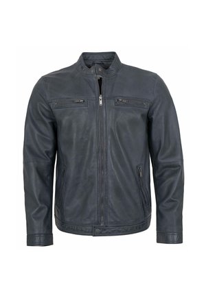 Lederjacken24 REMO - Lederjacke - blaugrau