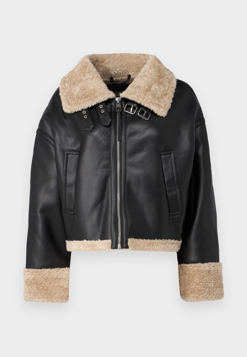 Replay Imitatieleren jas zwart Replay Imitatieleren jas zwart