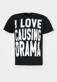 DRAMA SLOGAN TEE UNISEX - Marškinėliai su spaudiniu - black