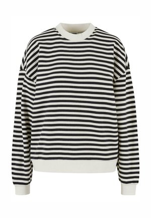 Urban Classics, STRIPED CREWNECK - Mikina - black whitesand