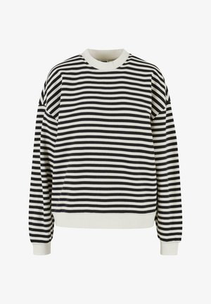 Urban Classics, STRIPED CREWNECK - Sweatshirt - black whitesand
