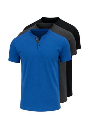 SET OF 3  - T-Shirt basic - black blue graphite