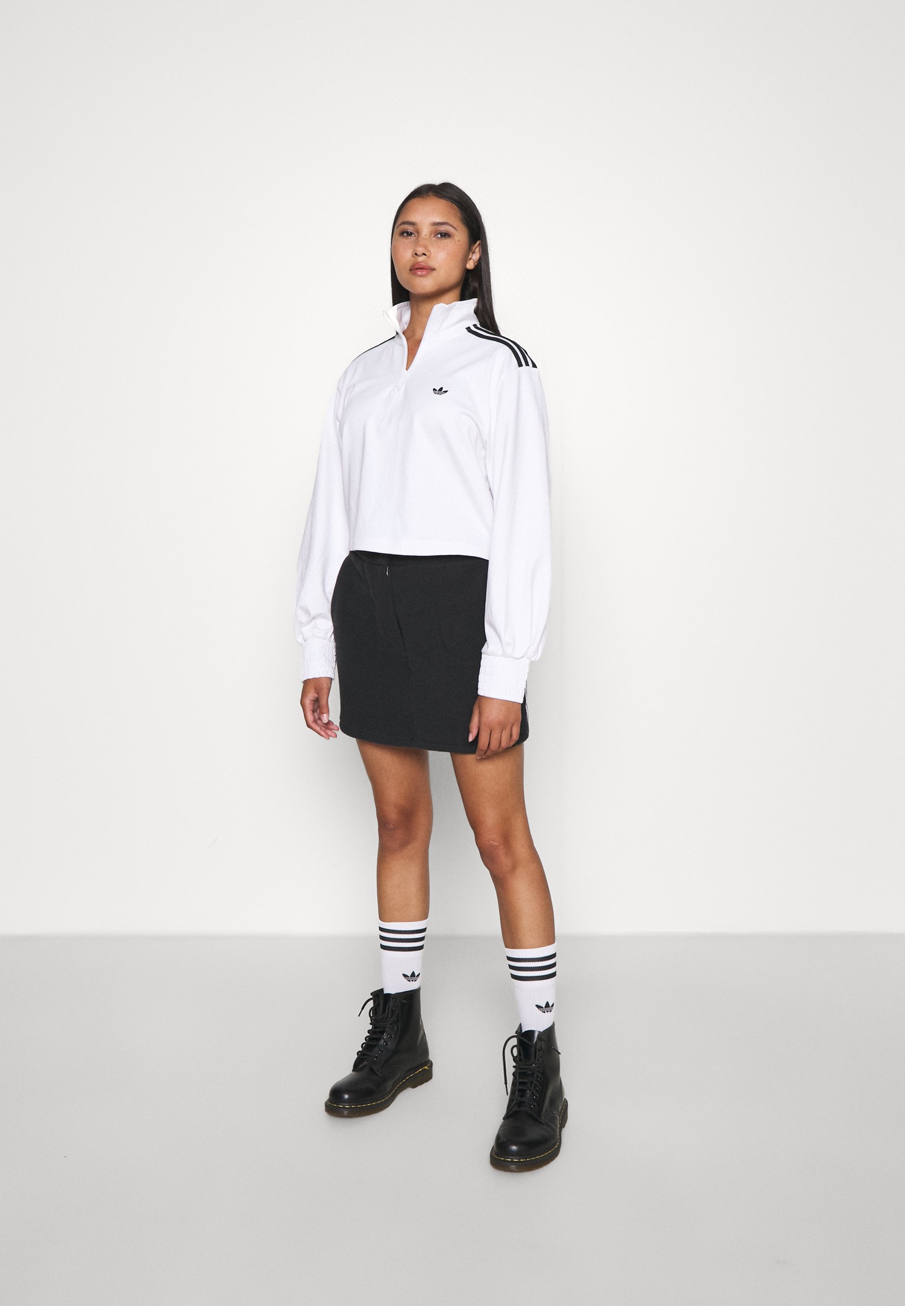 adidas Originals CROPPED HALFZIP - Sudadera - white/blanco - Zalando.es