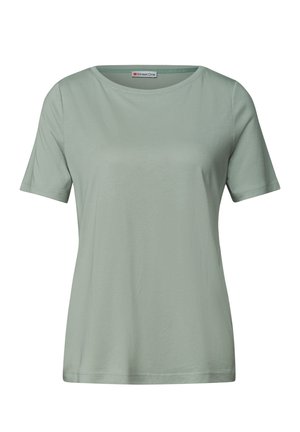 Street One, BASIC T-SHIRT WITH CREW NECK IN A SOLID COLOR - T-shirt basique - eucalyptus green