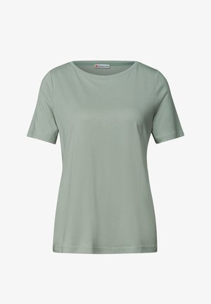 Street One, BASIC T-SHIRT WITH CREW NECK IN A SOLID COLOR - T-paita - eucalyptus green