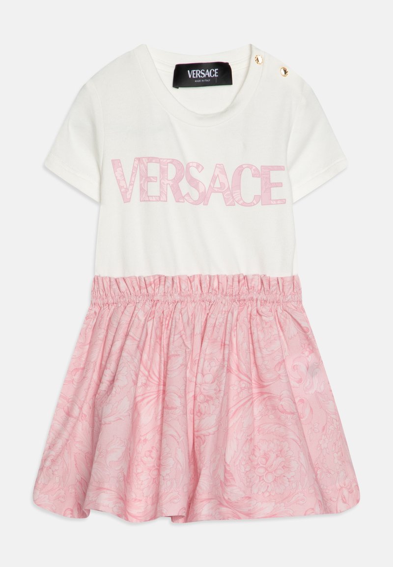 Versace BABY DRESS BAROCCO LOGO Jersey dress bianco/rosa/white