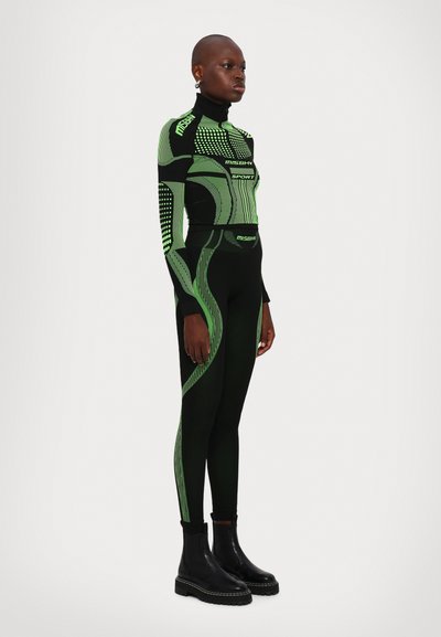 MISBHV Leggings - Calças - black/green