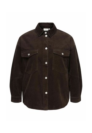 ONLY Carmakoma, CORDUROY SHIRT CARTIGGY CORDUROY SHIRT - Chemisier - ganache
