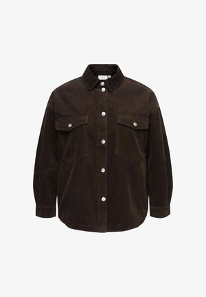 ONLY Carmakoma, CORDUROY SHIRT CARTIGGY CORDUROY SHIRT - Chemisier - ganache