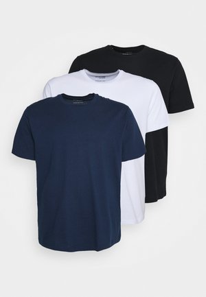 SLHCORMAC O-NECK TEE 3 PACK - Basic T-shirt - bright white/black/navy blazer