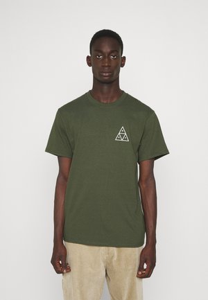 ESSENTIALS TEE - Printtipaita - olive