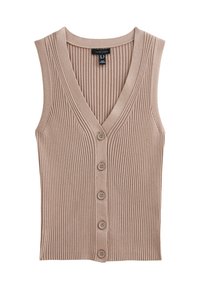 BUTTON FRONT - Bodywarmer - mink