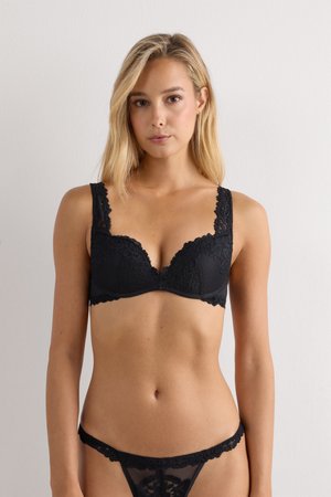 GIOIA PRETTY FLOWERS - Push-up-bh'er - Black