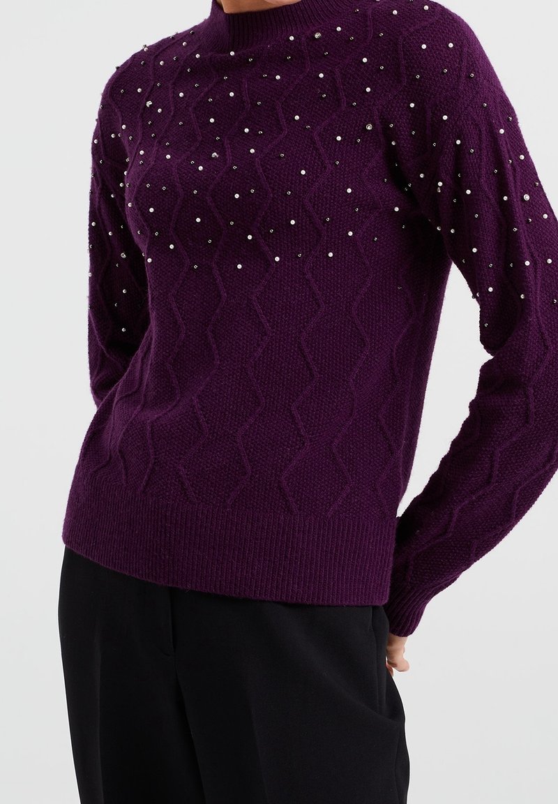 WE Fashion Stickad tröja - purple