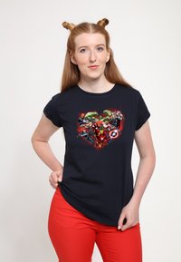 Henry Tiger AVENGERS CLASSIC AVENGER HEART - Camiseta estampada - navy blue