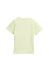 Kortærmet t-shirt i lysegrøn bomuld, med rund halsudskæring og en glat, ensfarvet tekstur uden synlige mønstre eller designs.
