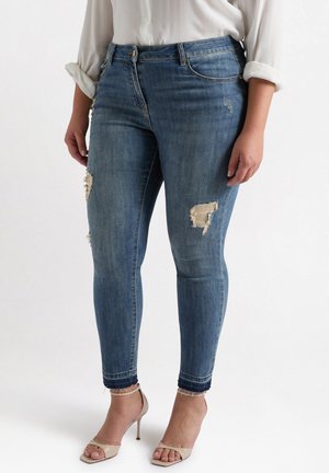 CON RICAMI - Jeans Skinny Fit - blu