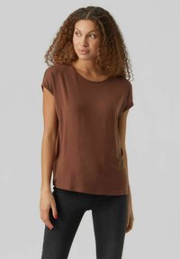 Vero Moda VMAVA PLAIN - T-Shirt basic - cocoa brown