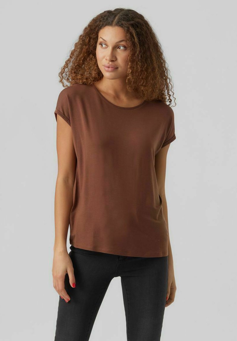 Vero Moda VMAVA PLAIN - T-Shirt basic - cocoa brown