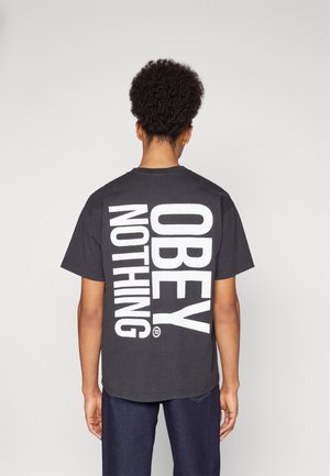 NOTHING UNISEX - Nyomott mintás póló - vintage black