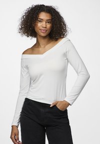 PIECES Top PCMALIVA Donna - Maniche Lunghe, Scollo A V Doppio, Elasticizzato, Vestibilità Regolare, Nero