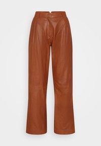 LESLIE PANT - Calças de couro - cognac