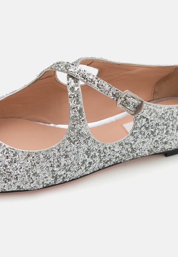 Ankle strap ballet pumps - silver4