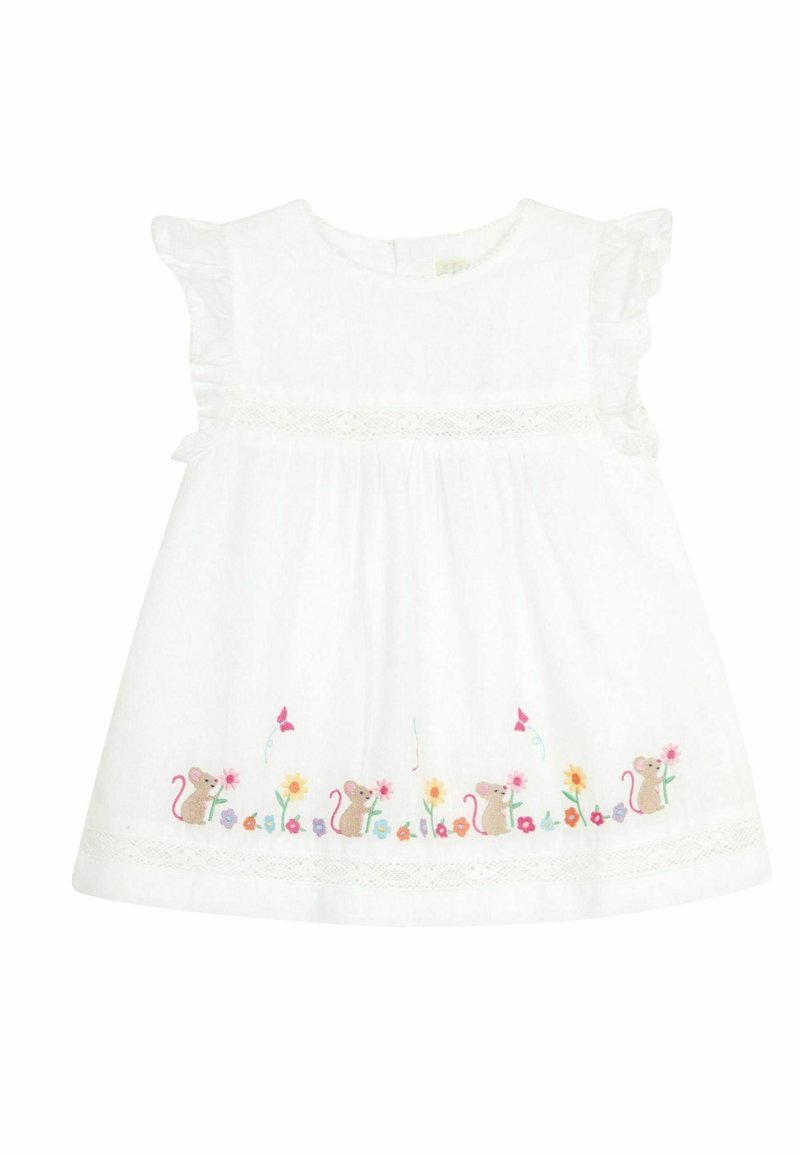JoJo Maman Bébé MOUSE EMBROIDERED  REGULAR FIT - Nyomott mintás póló - white