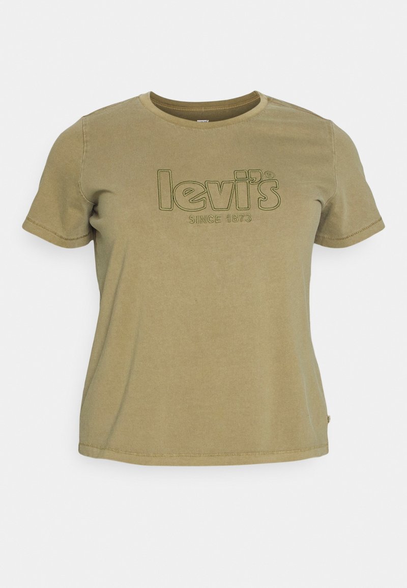 T-shirt Levi's manches courtes vert olive avec logo brodé et texte "Since 1873" sur le devant.