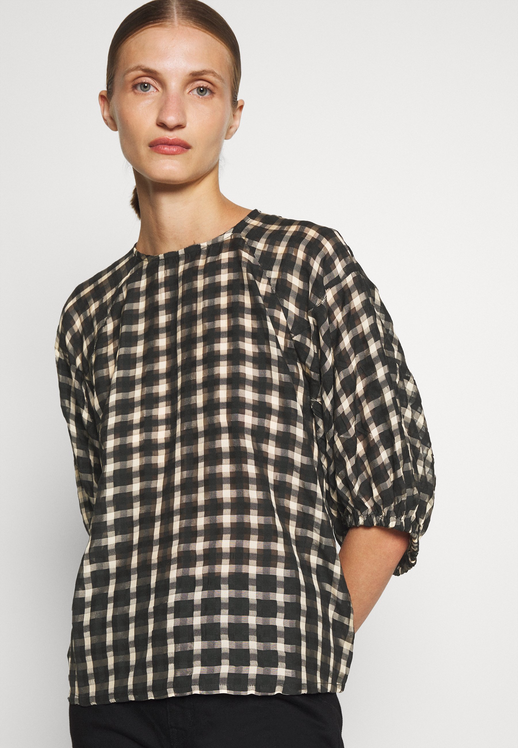 Women SAFFRON STRUCTURED CHECK - Blouse Women SAFFRON STRUCTURED CHECK - Blouse