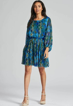 South Beach METALLIC BALLOON SLEEVE - Robe de jour - blue