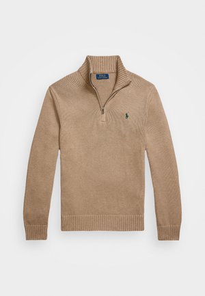 Polo Ralph Lauren COTTON QUARTER-ZIP JUMPER - Striktrøje - bronze melange
